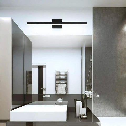 27.6 Inch Modern Black Vanity Light LED For Bathroom Wall Mount Fixture With White Light 1040 Lumen 6000K Bright White