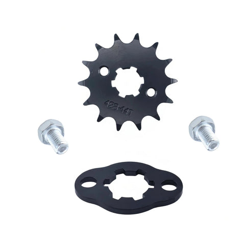 Beefed Up Front Drive Sprocket Bolt And Bracket Kit OEM Replacement 0453457 0453458 0453505 shown with sprocket, bolts, bracket