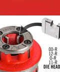 Heavy Duty 4-Piece Pipe Threading Die Set For 1 To 2 Inch Pipes, Professional NPT Cutter with die head detail