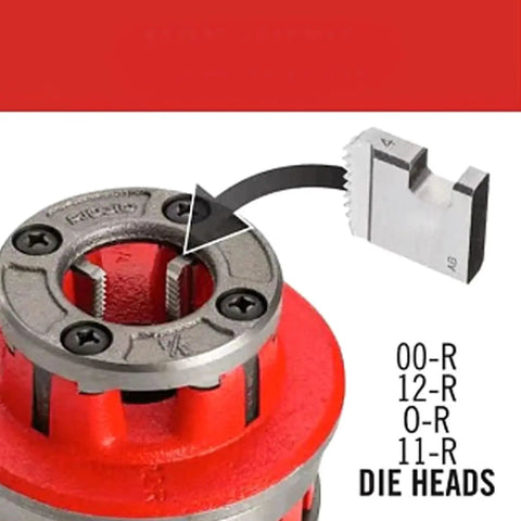 Heavy Duty 4-Piece Pipe Threading Die Set For 1 To 2 Inch Pipes, Professional NPT Cutter with die head detail