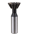 HSS 16mm x 45° dovetail end mill by Amazon with silver shank and black neck