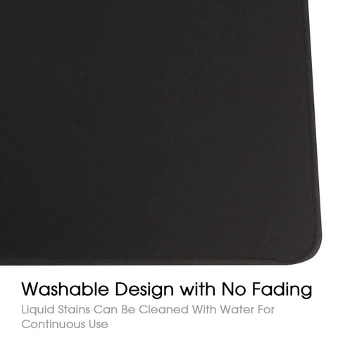 Ultra Large Gaming Mouse Pad XXL 23.6 By 11.8 Inches With Non Slip Rubber Base For Precision And Speed Wide Desk Mat, corner view with text 'Washable Design'