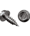 #7 Half Inch self piercing screw with hex head showing needle point tip, part of Skip The PreDrill Drama One Thousand Pack.