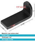 8 Pack Weld On Motorcycle Fender Mounting Brackets For Flat Fenders, Heavy Duty Low Carbon Steel, 3-7/32 By 1-17/32 Inches, 5/16 Inch Bolt Hole, Weld On Frame Cross Bar, Plain Finish, shown with dimensions and bolt hole detail.