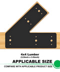 Beefy Heavy Duty 4 Pack 45 Degree Steel Pergola Brackets For Wood Beams 4x4 And 6x6 Lumber Powder Coated Black