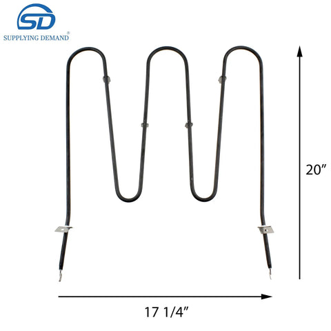 Electric Range Bake Element Replacement For Select Models, 3500W 240V, 19.875 In Long, 17 In Wide, Quarter Inch