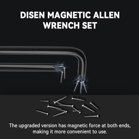 Magnetic feature of Beefy Pro Grade 9 Piece Torx Star Allen Wrench Set With Long Arm Keys T10 To T50 in use with screws.