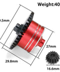 Beefed Up 7075 Aluminum Differential Case With Hardened 45 Steel Differential Spur Gear And Bevel Gear, dimensions listed.