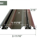Bottom Track For Bypass Mirror Closet Doors In Gray Metal, 72 Inch Length And Two And Eleven Sixteenths Inch Width