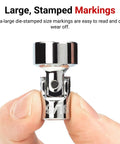 Three Eighths Inch Drive Universal Joint Socket, Pro Grade, With 16 Mm Hex, Large stamped markings on chrome socket held between fingers
