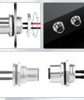 M12 2 Pin Female Connector Cable A-Coded IP67 waterproof aviation connector pin installation views and panel attachment