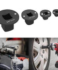 Heavy Duty Low Profile Driver Socket Adapter Set For Tight Spaces And High Torque Wrench Conversions Made From Heat Treated Steel With Compact Stackable Design Perfect For Automotive Repair Jobs And Mechanical Work Under The Hood, 9.5 to 12.7 mm adapters