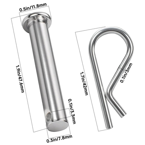 Clevis Pin And Hairpin Clip Kit With Four Pins And Four Clips, Replacement Parts For Tillers Including Husqvarna Poulan Weed Eater Jonsered