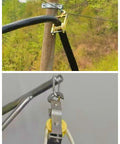 Workhorse Heavy Duty Cable Pulley Bracket for Low Voltage and Network Installations with nylon wheel and swivel snap hook in use