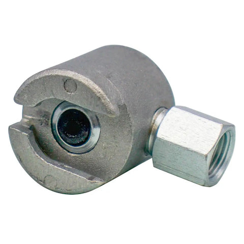 Heavy Duty Giant Button Head Grease Coupler For Seven Eighths Inch Button Head Fittings, 4000 PSI Max, 3000 PSI Working, Silver