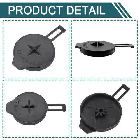Engine Coolant Reservoir Cap Replacement For Toyota Corolla Yaris Scion Models 2012 2019 Expansion Tank Lid Cover Fits OEM 16471-23030 16471-0Q010 1306F5 1306J3 black plastic caps with COOLANT text