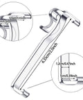 Clear 20 Pack Valance Clips for Horizontal Blinds showing dimensions and design of a single clip for secure window treatment.