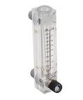 Panel Mount Water Flow Meter For PVC Pipe With Adjustable Knob, One Half Inch Male Thread And One Quarter Inch Female Thread, 0.2 To 2.0 GPM