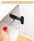 Installing Concealed Mounting Cabinet Hinges With Soft Close Hydraulic Damper Quiet Buffer For Kitchen Cabinets on white cabinet door.