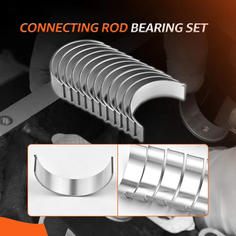 Beefed Up Main And Rod Bearing Set Replacement Kit For Hyundai And Kia 3.3L 3.5L 3.8L V6 DOHC 24V Engines shown in close-up