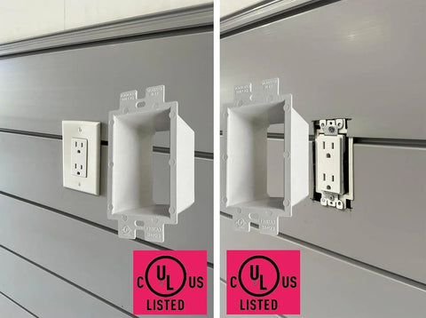 2 Gang Electrical Box Extender Extends Setback Up To 1.5 Inches for Metal or Non Metal Boxes UL Listed 2 Pack installation shown
