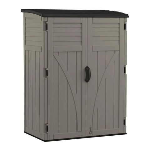 Weatherproof Outdoor Storage Cabinet Vertical Shed With Lockable Padlock-Ready Handles 54 Cu Ft Capacity