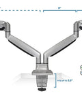 Prime Desktop Real Estate Upgrade Featuring Smooth Gas Spring Articulation, dual monitor mount with adjustable arms.