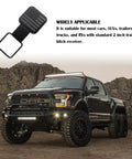 US Flag Trailer Hitch Covers 2 Inch Square Mouth Rubber Receiver Cover For All American Cars Trucks And SUVs Built To Last Black Hitch Decor And Protection Fits Standard 2 Inch Hitch Receivers with truck in desert