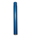 Diamond core drill bit, blue 2-inch, side view; hex shank for wet drilling, laser-welded diamond, 1-1/4-7 arbor