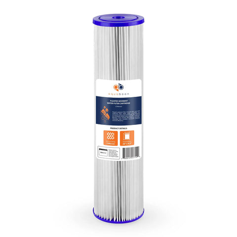 5 Micron Whole House Pleated Water Sediment Filter Cartridge 20x4.5 Universal Fit For ECP5-20BB SPC-45-2005 Replacement