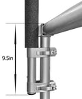 Kickass 15ft Trampoline Replacement Enclosure Poles With Foam Wrapped Safety Net And Heavy Duty Clamps, 9.5in tall pole with clip.