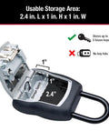 Key Lock Box For House Keys Outdoor Portable Lockbox With Resettable Four Digit Code Weather Resistant Durable Metal Body Open View