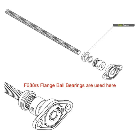 Kicking Butts F688RS 10 Pcs Ball Bearings 8 X 16 X 5 Mm ABEC 7 Precision Sealed Units used in flange assembly