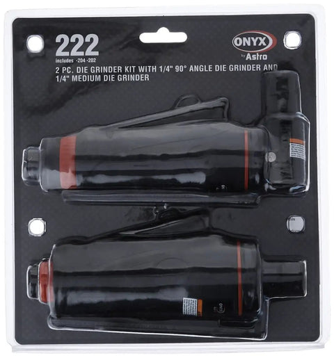 ONYX Die Grinder Kit Two Piece With Feathering Lever Throttle Vibration Reducing Composite Handle Ribbed Grip Compact