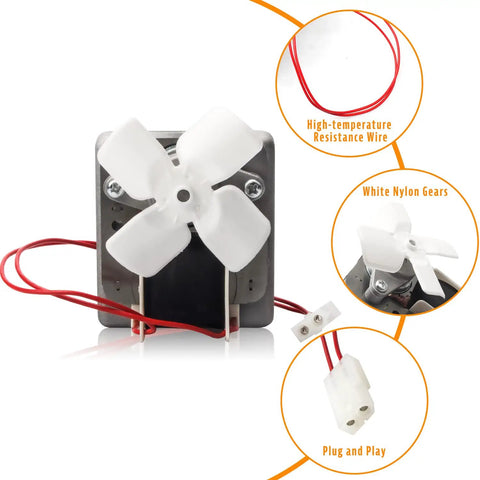 Upgraded 2.0RPM Auger Motor Replacement Part For Wood Pellet Grill Smokers with fan and nylon gears