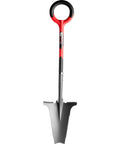 Heavy Duty Garden Shovel With Serrated Blade For Root Cutting And Digging In Tough Soil, Ergonomic Steel Spade With V Shaped Root Tip