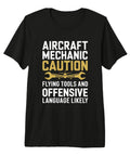 Caution Flying Tools Aircraft Mechanic Tee For Aviation Technicians And Aviation Maintenance Pros Premium Tri Blend Shirt