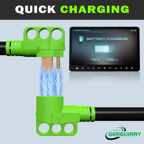 Image showing green charging connectors and digital display with quick charging text