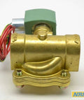 Heavy Duty One Inch Npt Solenoid Valve For Water Control 5 To 150 Psi Range 120 Volt Ac with red cap and wiring.