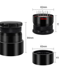 Espresso WDT Tool With 22 Needles For 58mm Portafilters, black barista-grade tool shown with measurements and components