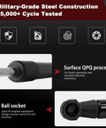 Military Grade Steel construction details for Heavy Duty Right Side Rear Trunk Deck Lid Lift Support Gas Strut Shock For Toyota Camry 2018 Through 2025.