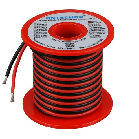 Two Color 18 Gauge Silicone Wire Spool Set Red And Black 25 Ft Each Ultra Flexible Soft Silicone Copper Wire With 150 Strand Tinned Copper Core