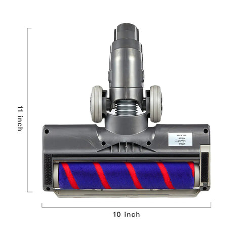 Motorized Vacuum Brush Attachment With LED Headlights For V7 V8 Cordless Vacuum Cleaners Soft Roller And Bristle Head dimensions