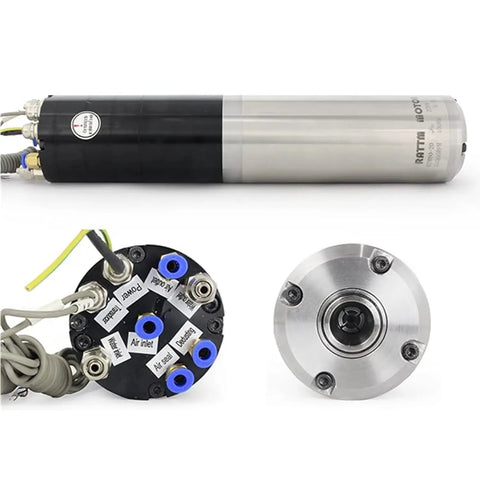 Kick Up Your Machining Game With This Badass 2.2Kw Iso20 Atc Water Cooled Spindle Motor Including A Snazzy Vfd Drive Kit, features motor and connection ports.