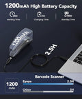Portable Bluetooth Barcode Scanner With Handy Screen For 1D And 2D QR Codes Real Time LCD Display USB Wired Or Wireless charging