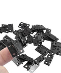 Black Mini Hinges Set 50 Pcs With 200 Tiny Screws For DIY Crafts Jewelry Box Dollhouse Picture Frame 18x15mm Small Hinges