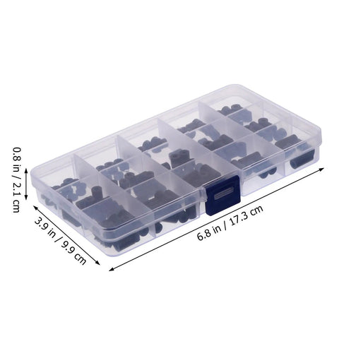 Nylon Cylinder Seal Spacer Set 140 Piece Assortment For Fastener Load Distribution, Insulation And Bearing Surface, Lightweight Nylon Gasket Kit For Marine Use And Household DIY Projects. plastic organizer box 17.3 cm with nylon spacers