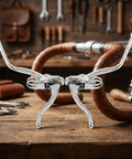 Bombproof Lightweight Aluminum Bicycle Brake Levers Dual Handle Set for 22.2mm Handlebars shown in workshop setting