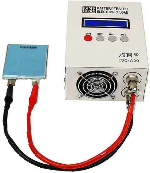 A20 Pro Grade Battery Capacity Tester for Lithium and Lead Acid Cells With 4-Wire Test LCD Display for Voltage, Current, Capacity, Time, and Power, USB TTL Computer Connection, Ultra-Precise Monitoring bench-top tester with connected load