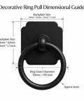 Black Cabinet Bifold Closet Door Ring Pull Handles With 1.6 Inch Backplate 4 Pack Simple Upgrade For Old Hardware Hides Scratches And Screw Holes Smooth Operation Durable Zinc Alloy Build Easy Install. Black ring pull handle with 1.7 inch backplate, 50 mm ring